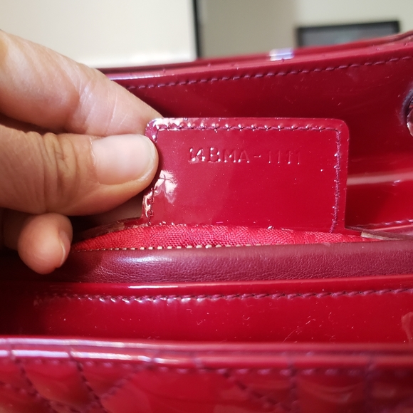 Lady D.ior red patent silver hw medium bag - Picture 10 of 12